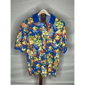 Vintage 90s Tommy Hilfiger Men's Flower Orchid All Over Print Polo Shirt Size XL